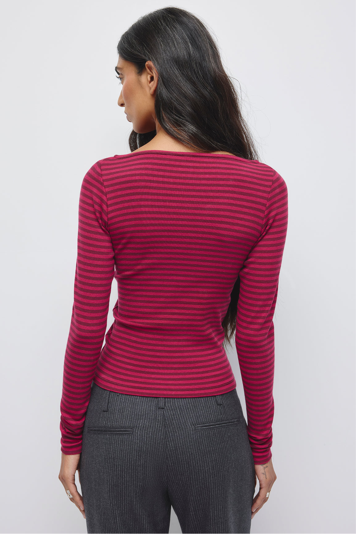 Women's Boatneck Cardigan in Sangria/Tawny Port