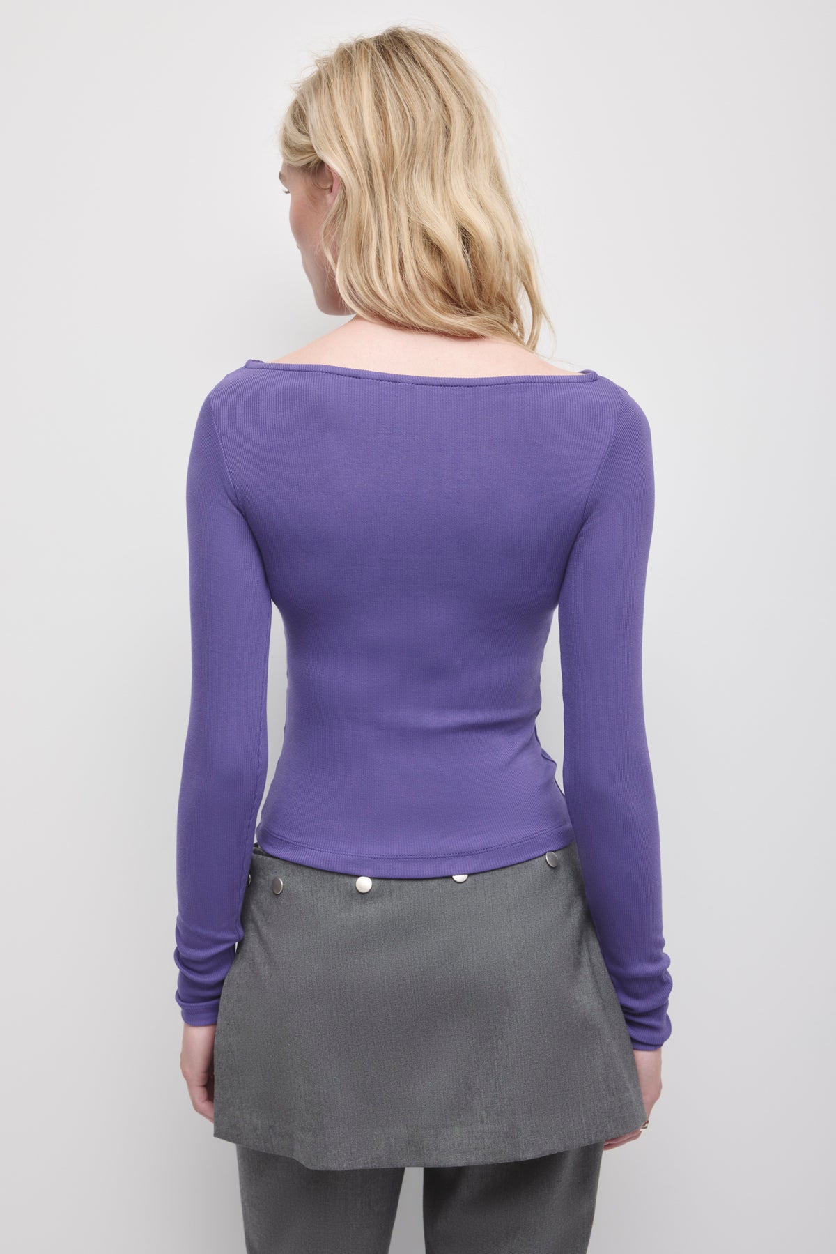 Women's Boatneck Cardigan in Violet