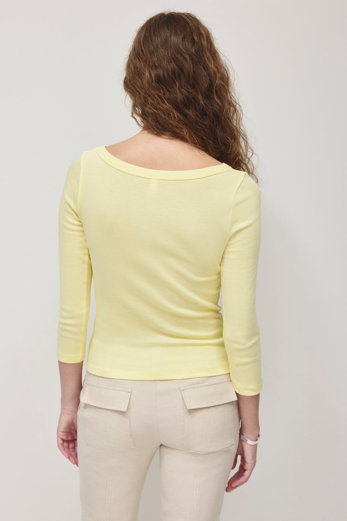 Women's Boatneck 3/4 Sleeve Top in Sorbet