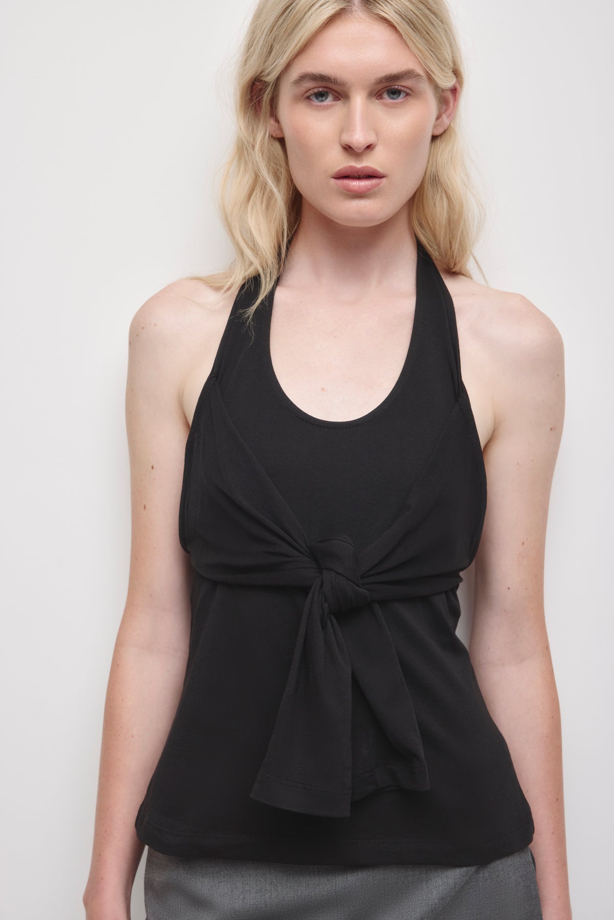 Women's Cold Shoulder Halter in Black