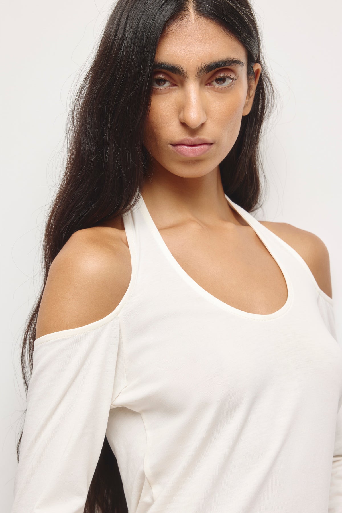 Women's Cold Shoulder Halter in Marshmallow