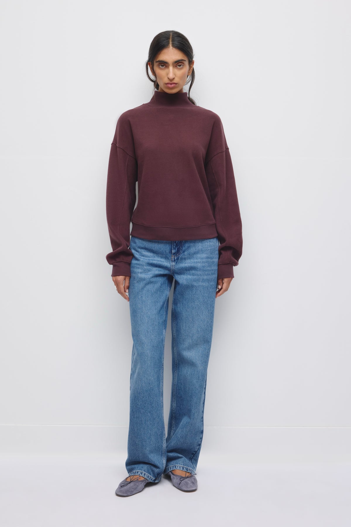 Women's Cozy Turtleneck in Chocolate Plum