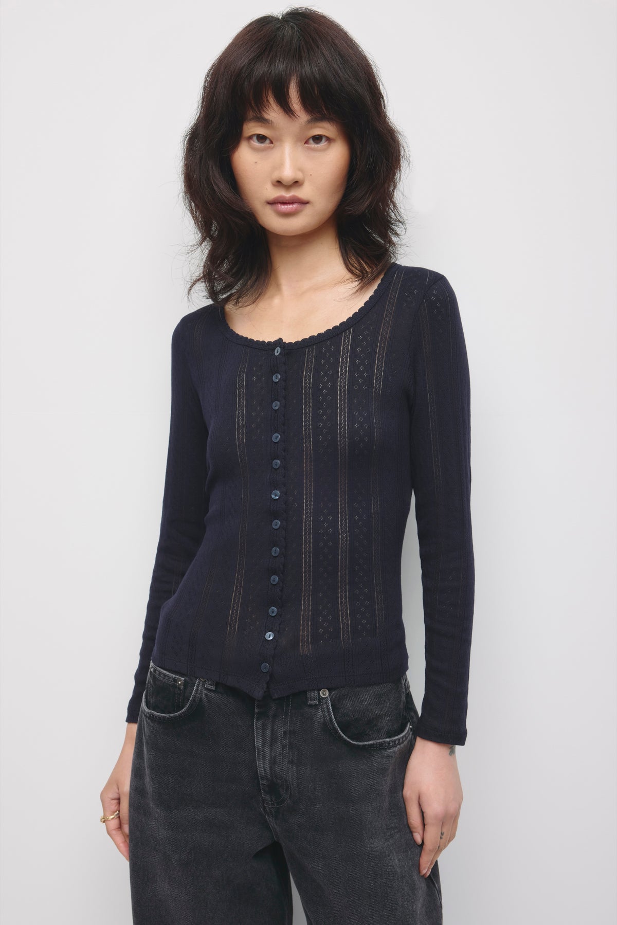 Model is 5’9” and is wearing a size XS.