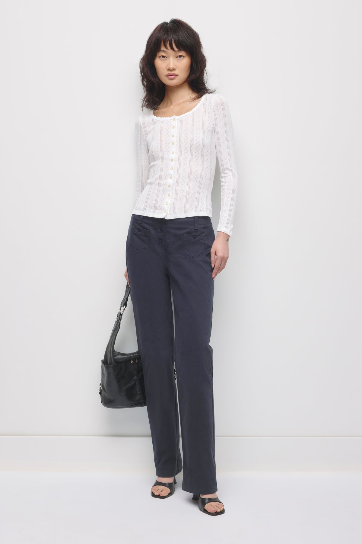 Women's Dalia Pointelle Cardigan in White