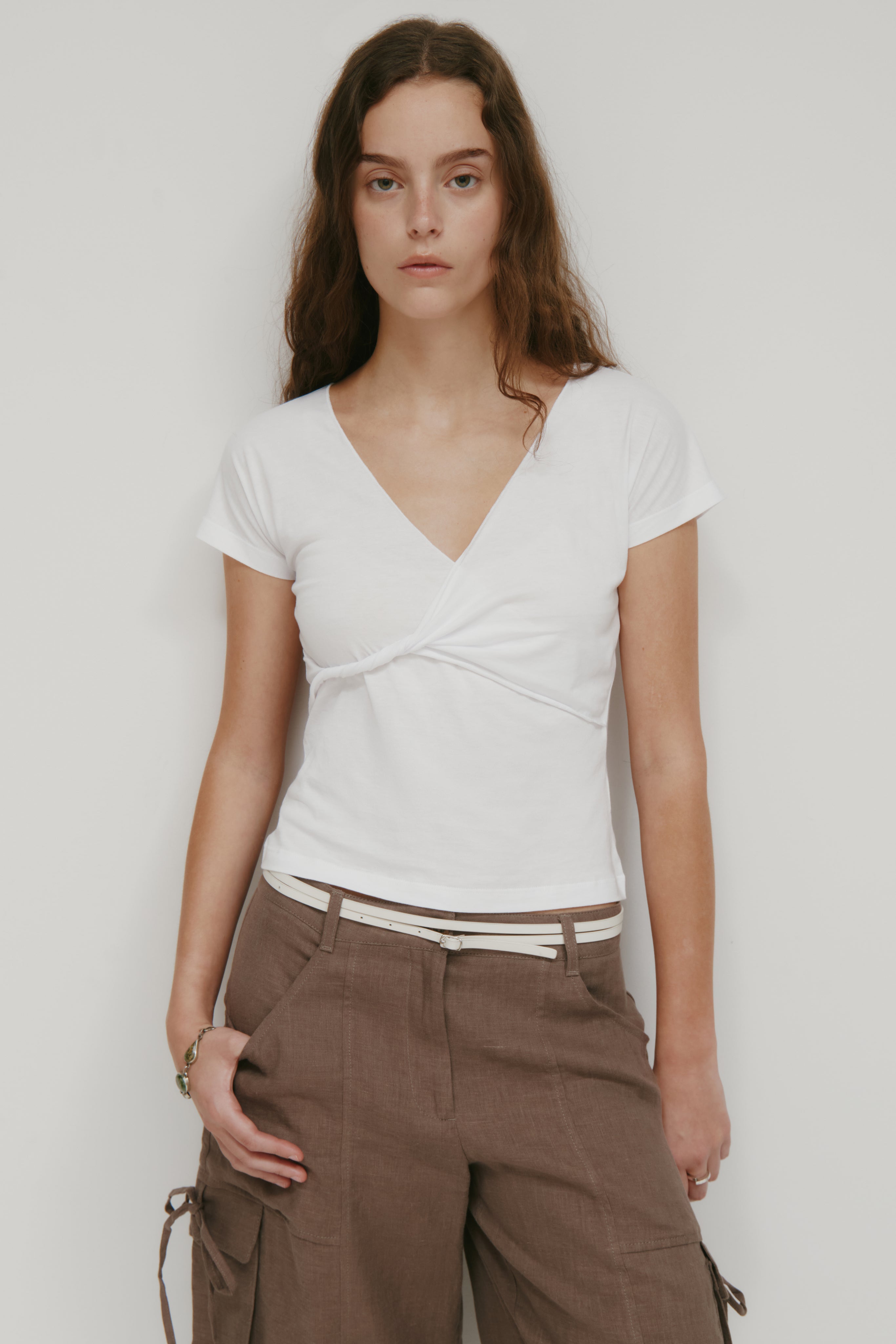 Haut torsadé Dalila pour femme en blanc