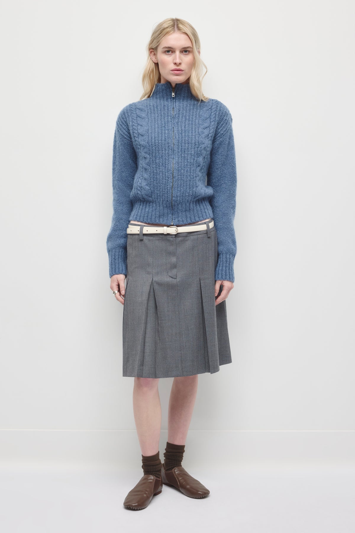 Women's Dima Full Zip Sweater in Blue Mix