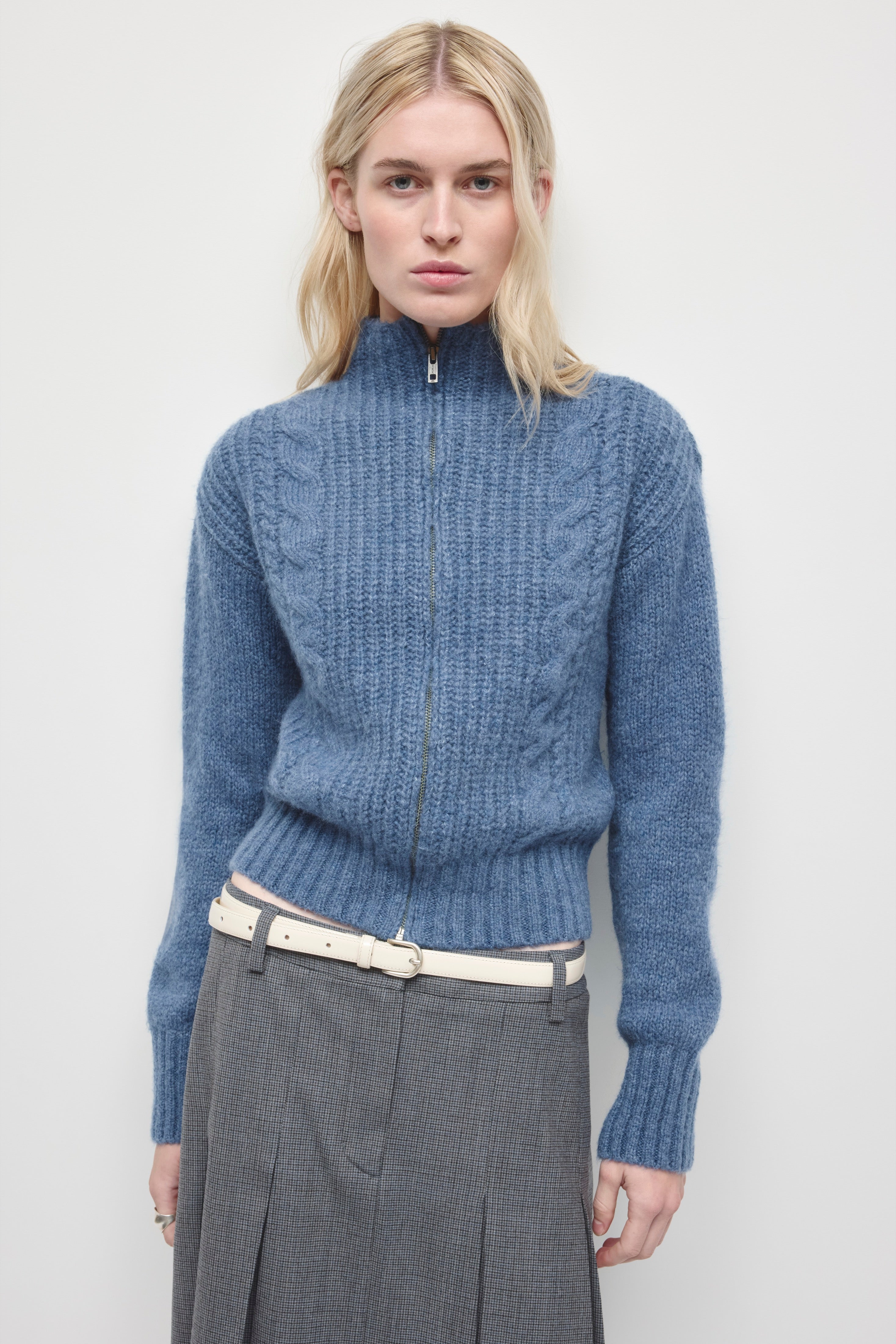 Women's Dima Full Zip Sweater in Blue Mix