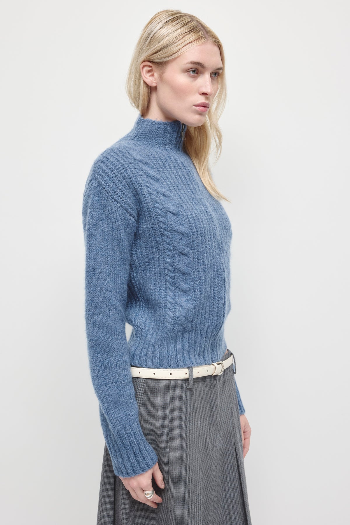 Women's Dima Full Zip Sweater in Blue Mix