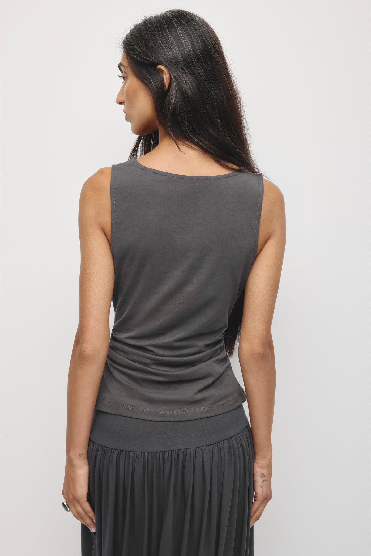 Débardeur Drapé Femme en charcoal