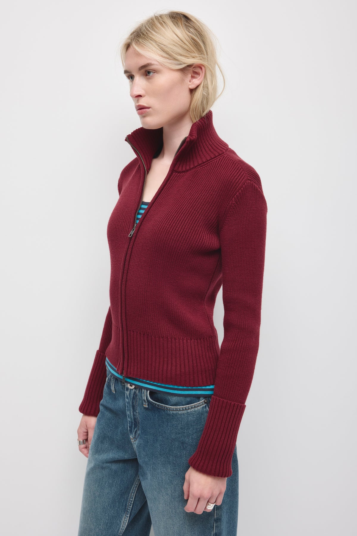 Women's Elara Zip-up Sweater in Tawny Port