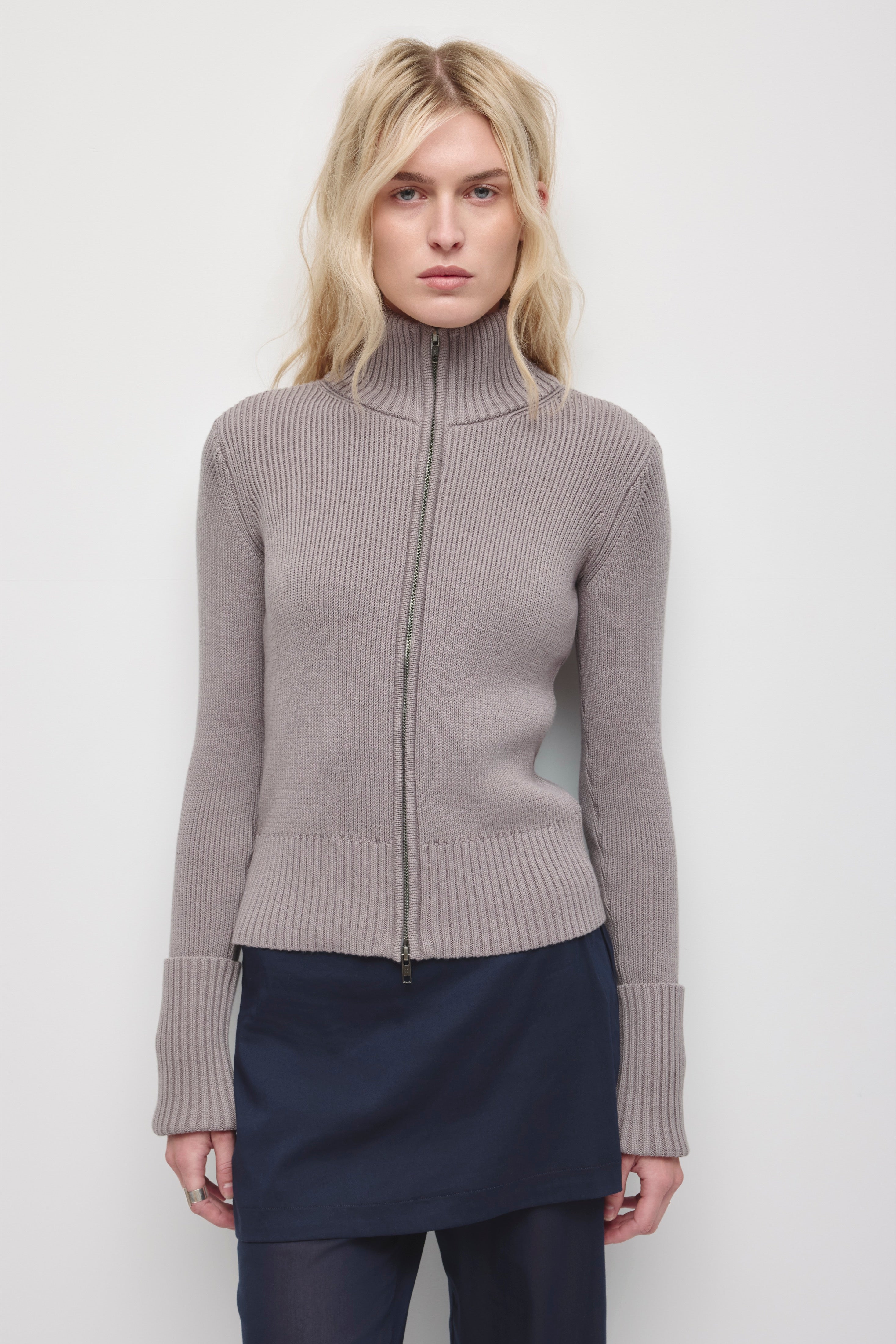 Women's Elara Zip-up Sweater in Gypsum