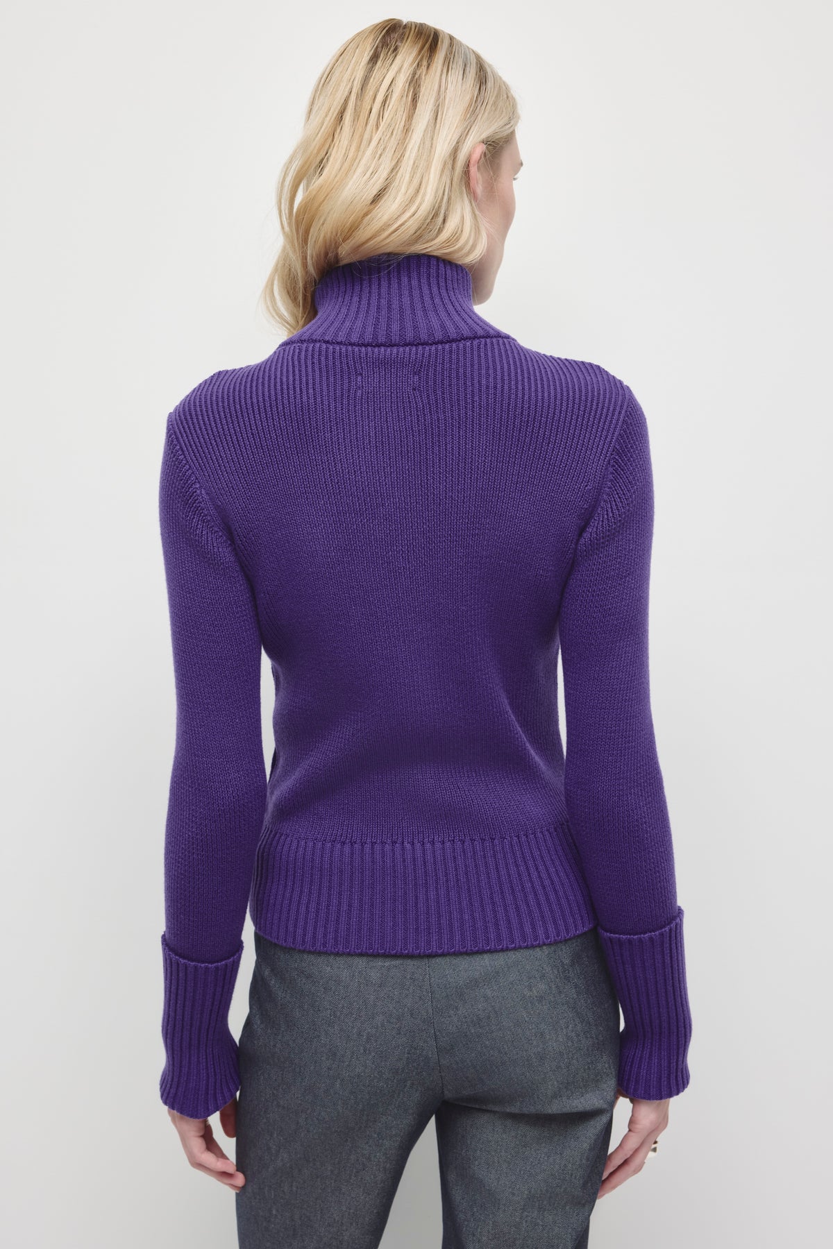 Pull zippé Elara pour femme en violet