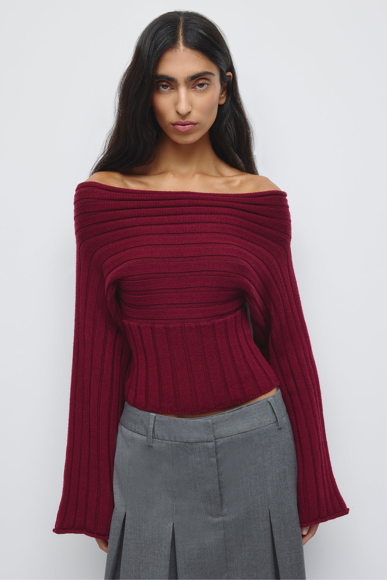 Pull Convertible Elina Femme en porto tawny