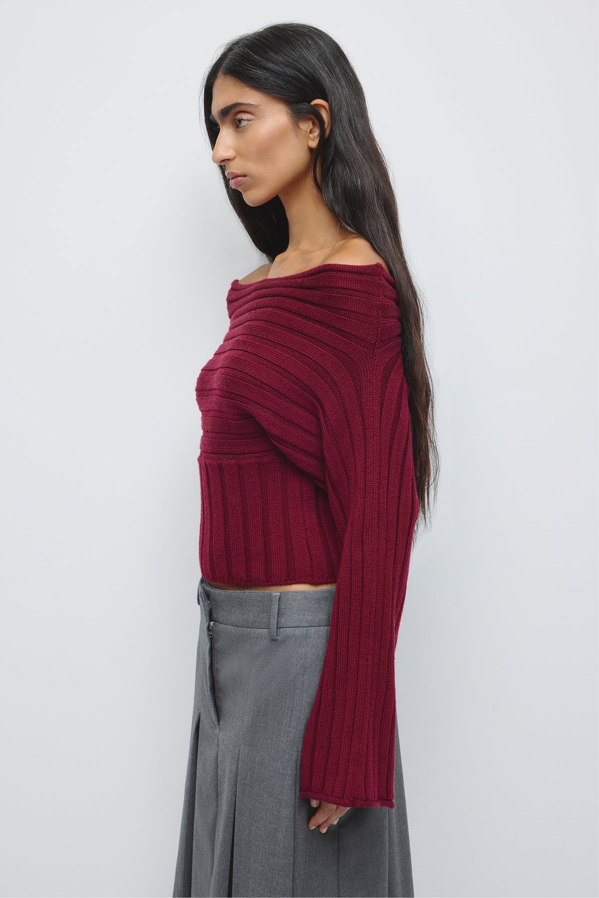 Pull Convertible Elina Femme en porto tawny