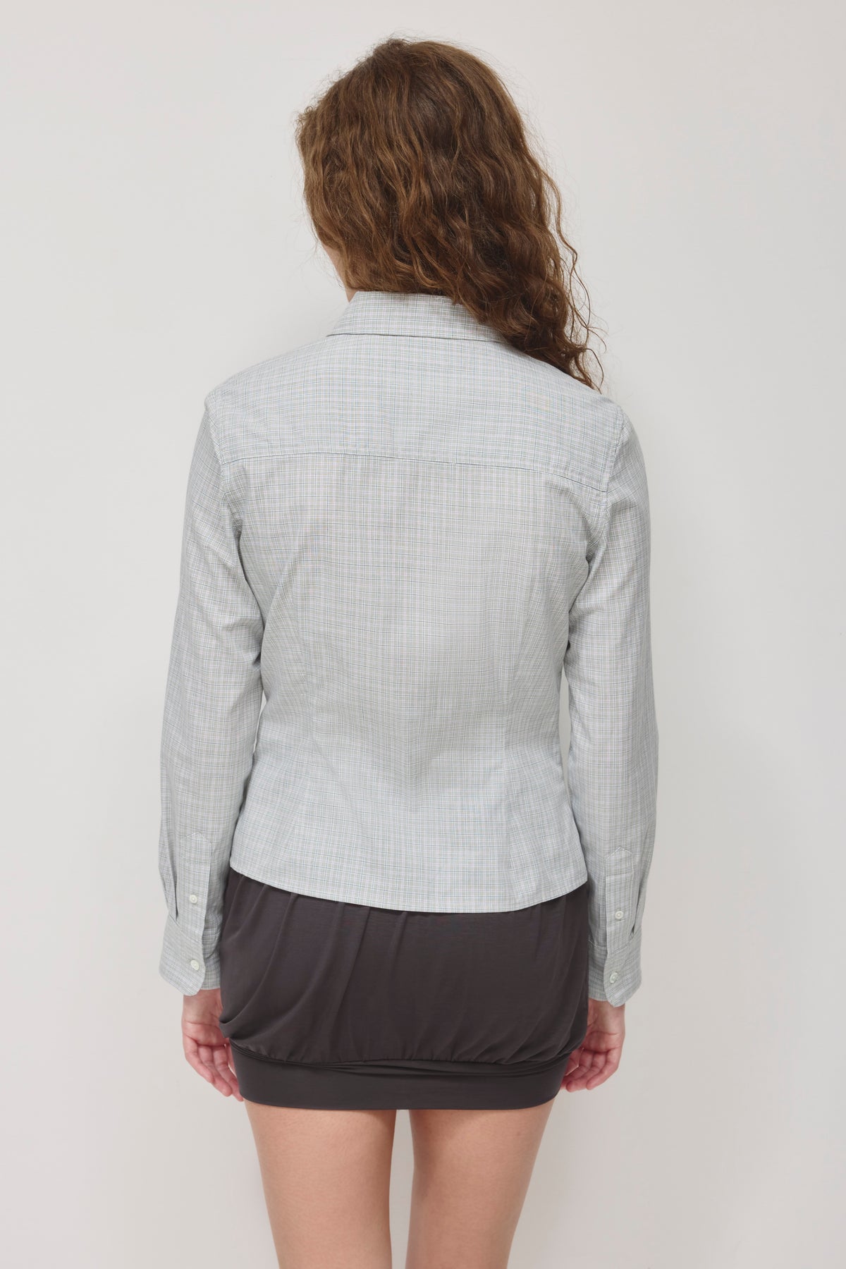 Women's Fitted Shirt in Dune Grass Check