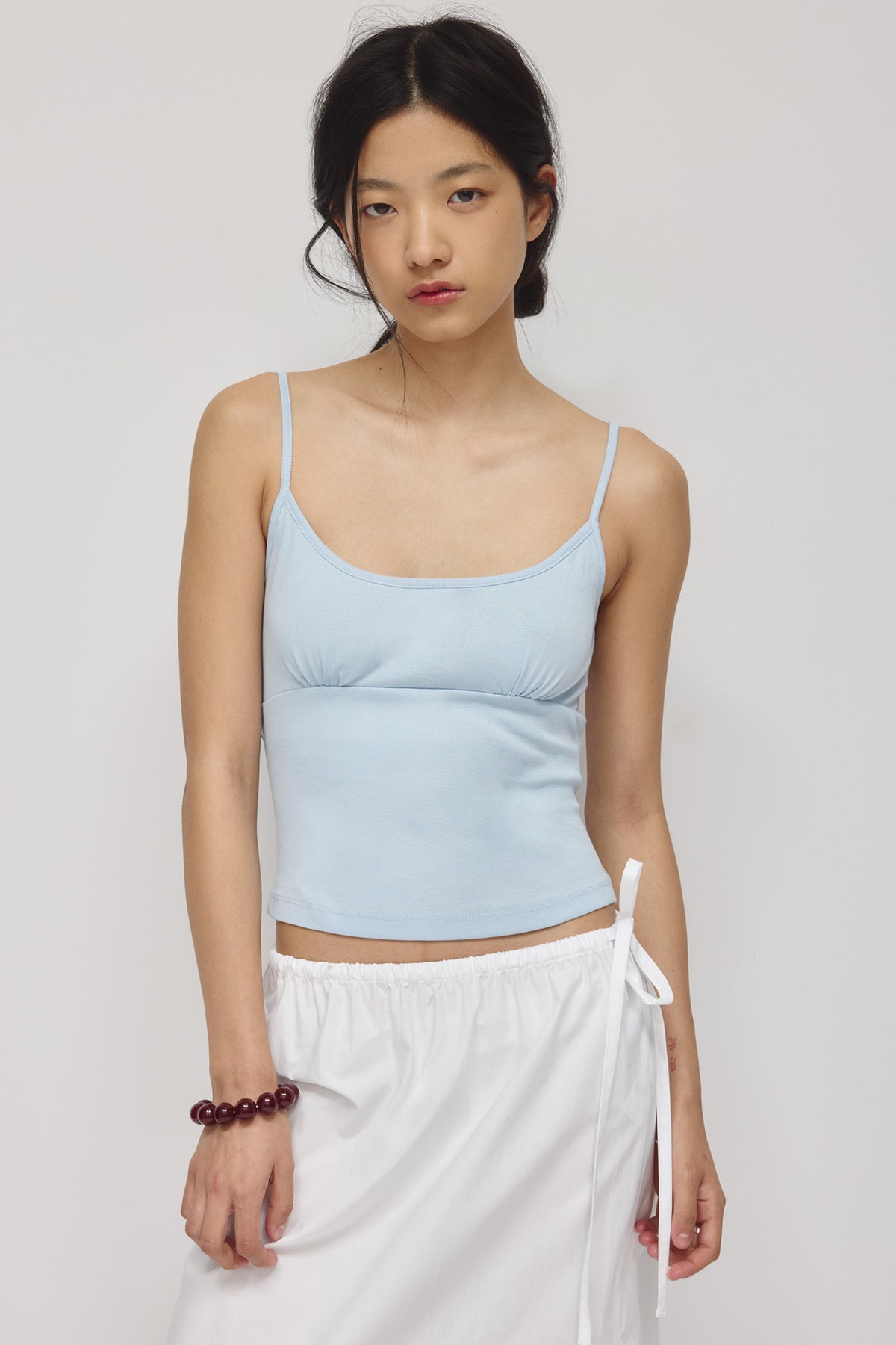 Camisole froncée pour femme en aura bleue