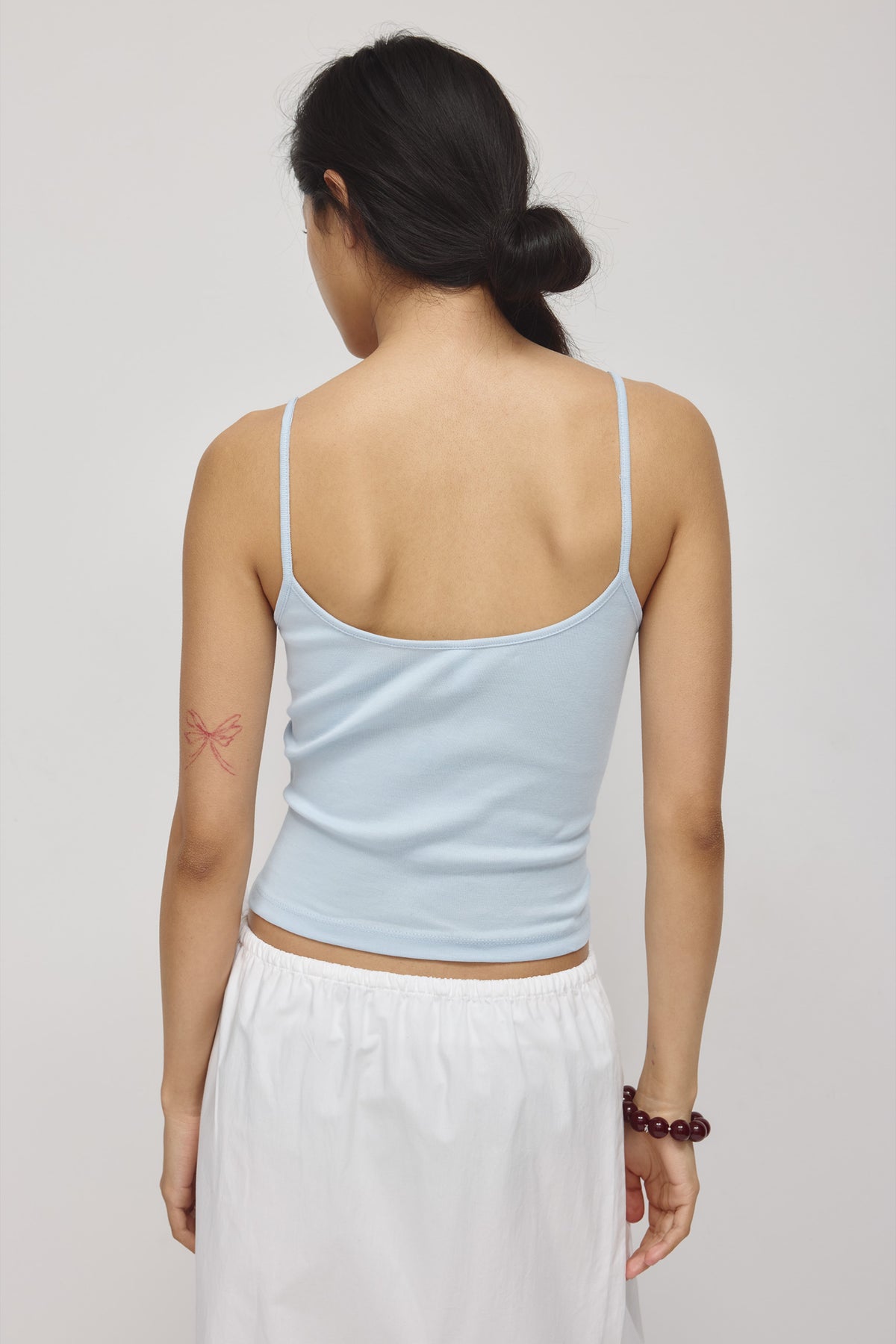 Camisole froncée pour femme en aura bleue