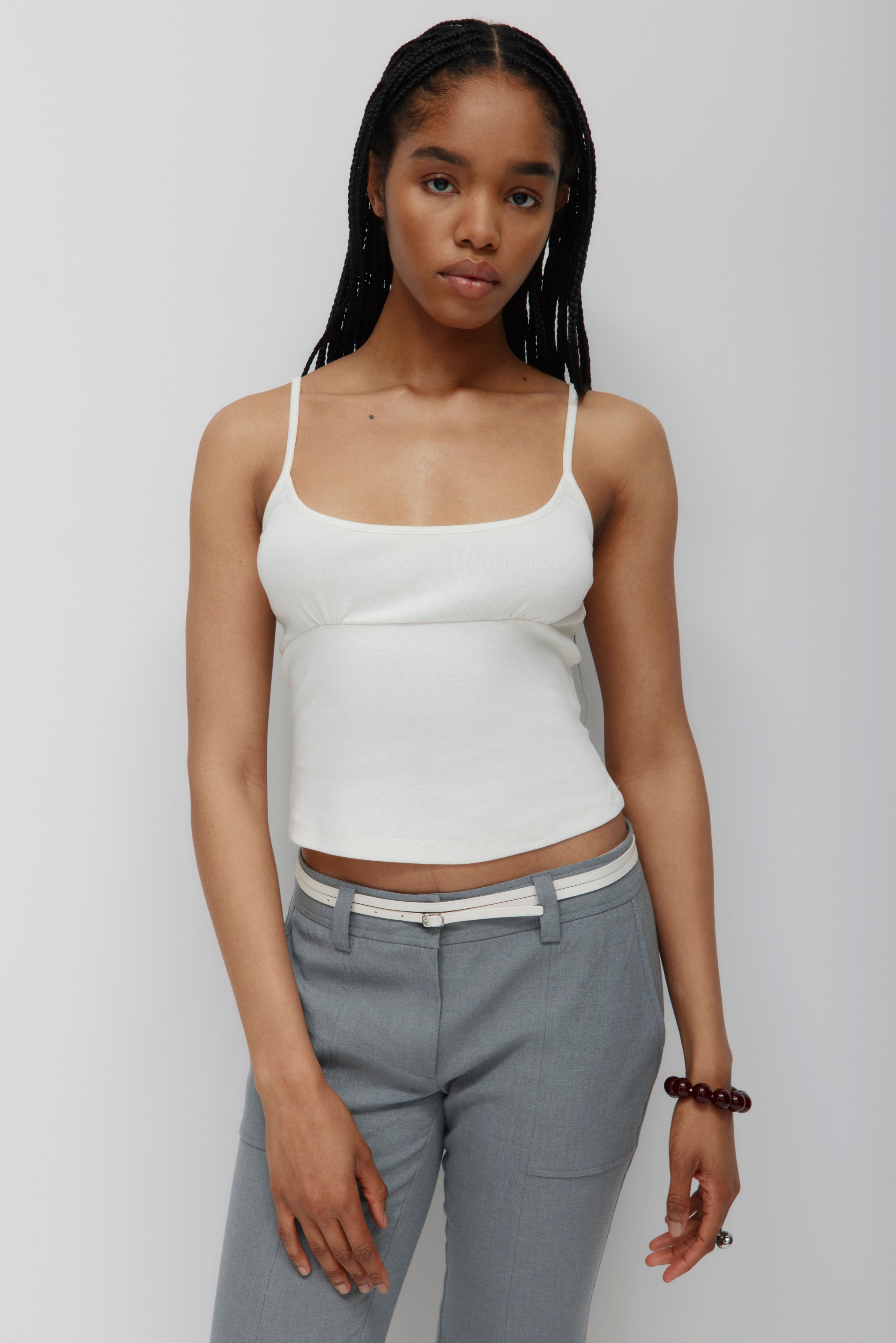 Camisole froncée pour femme en guimauve