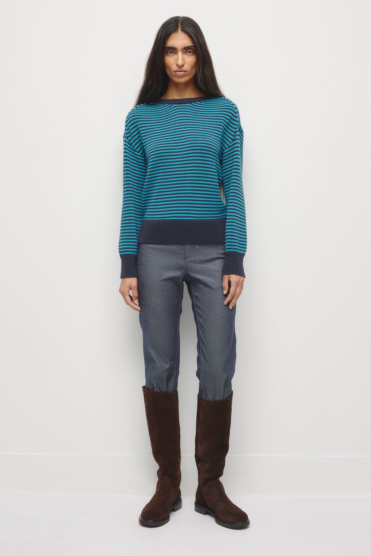 Women's Hamatah Sweater in Cerulean/Deep Ocean