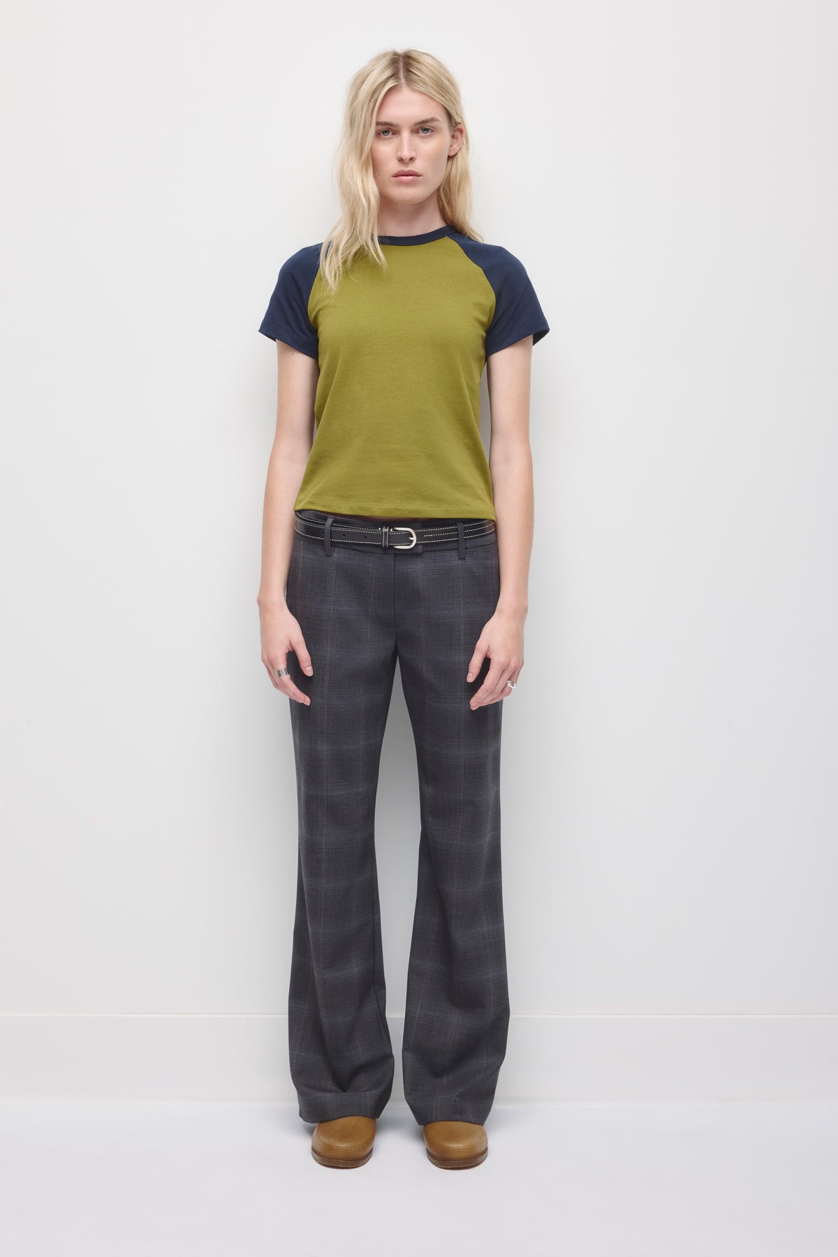 Women's Iman Plaid Trouser in Deep Ocean Plaid