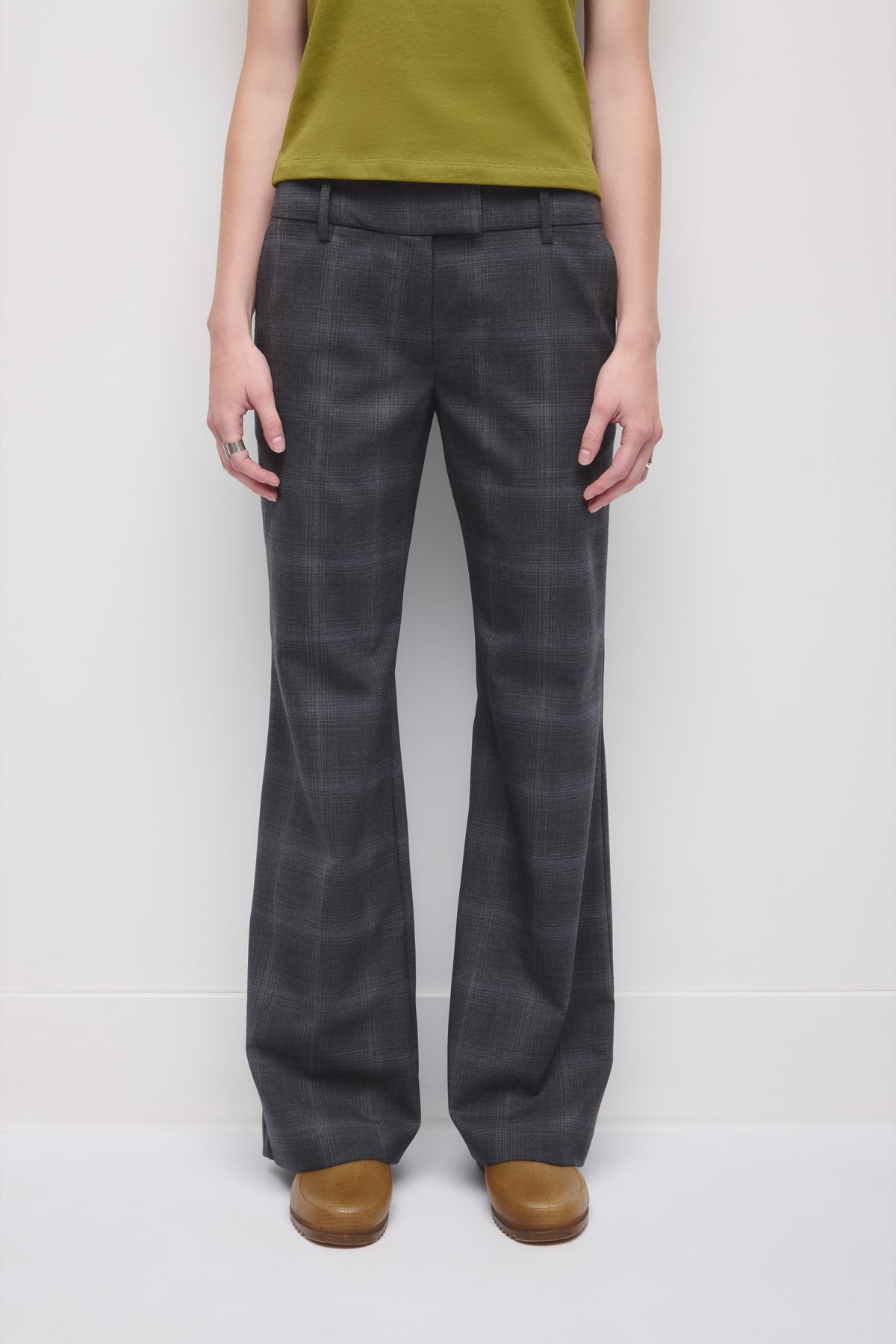 Women's Iman Plaid Trouser in Deep Ocean Plaid