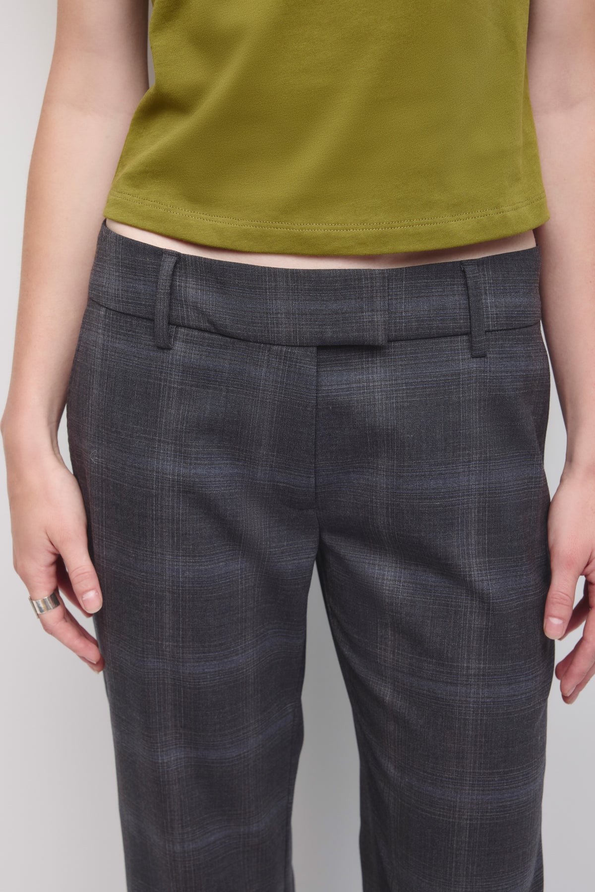 Women's Iman Plaid Trouser in Deep Ocean Plaid