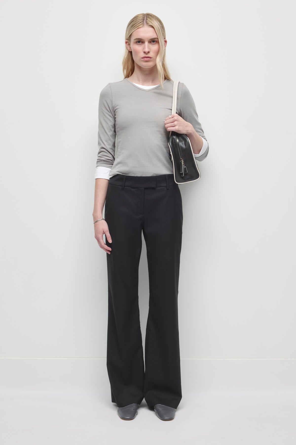Pantalon en laine Iman pour femme en noir