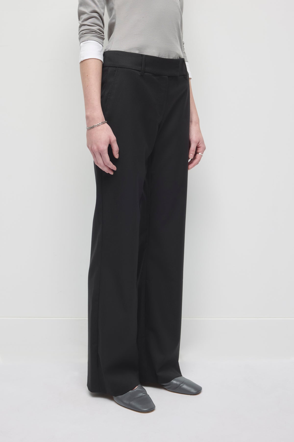 Pantalon en laine Iman pour femme en noir