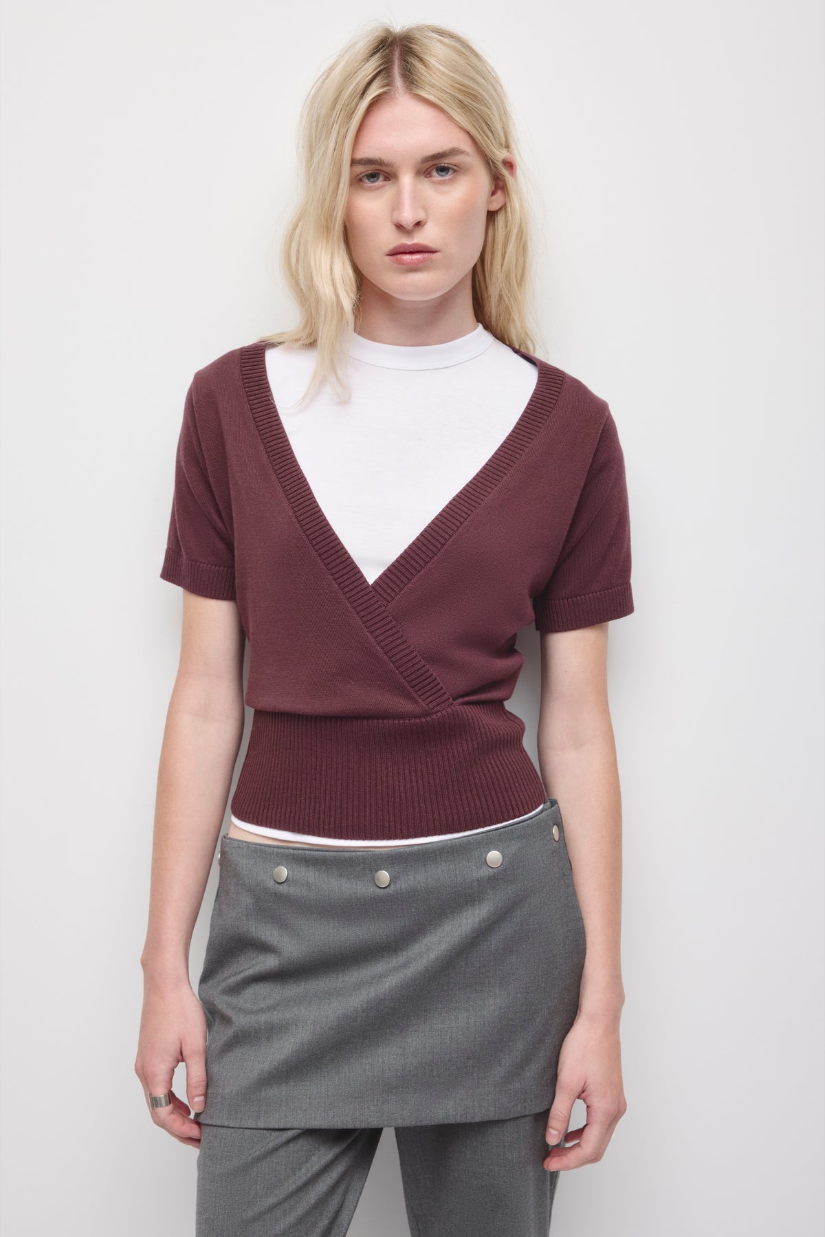 Pull portefeuille Iris pour femme en prune chocolat