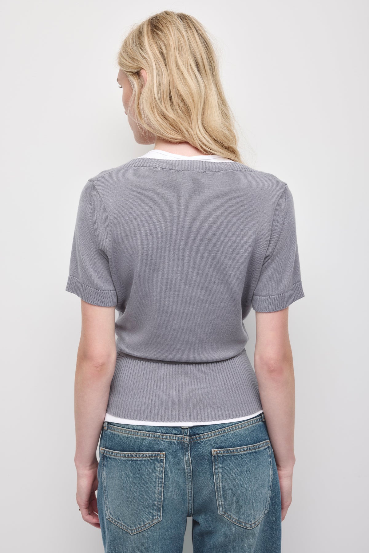 Women's Iris Wrap Sweater in Lavender Ash