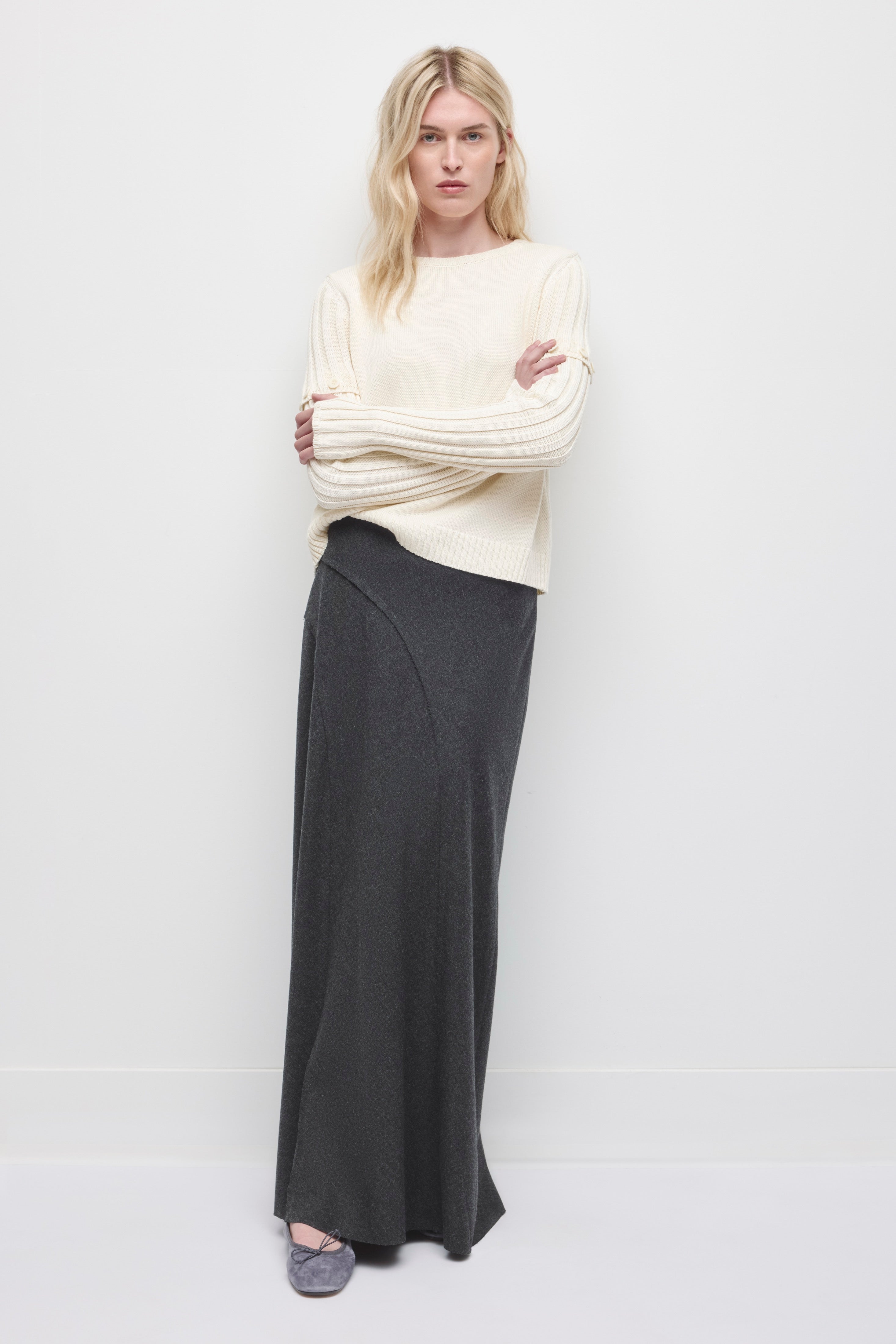 Women's Lana Skirt in Charcoal Mix
