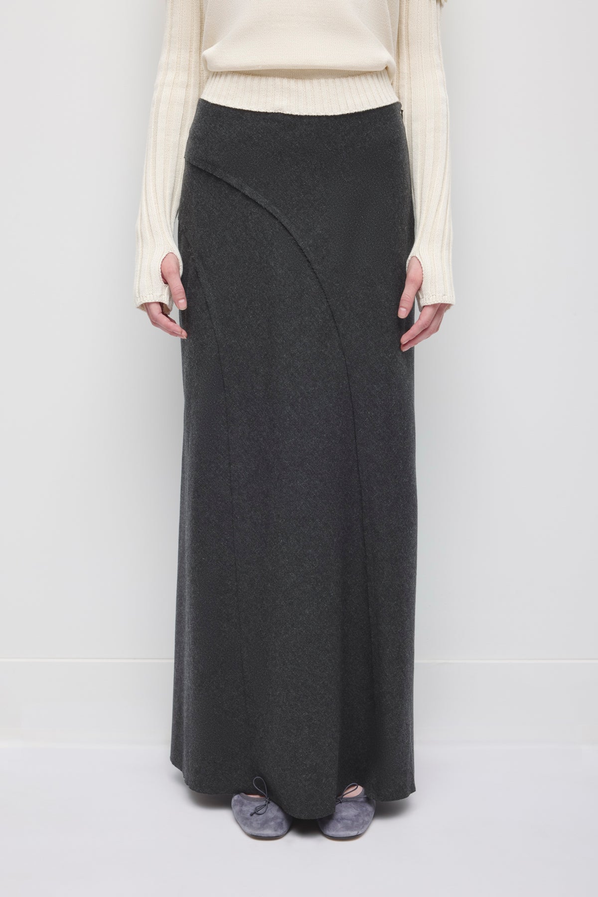 Jupe Lana pour femme en mélange anthracite