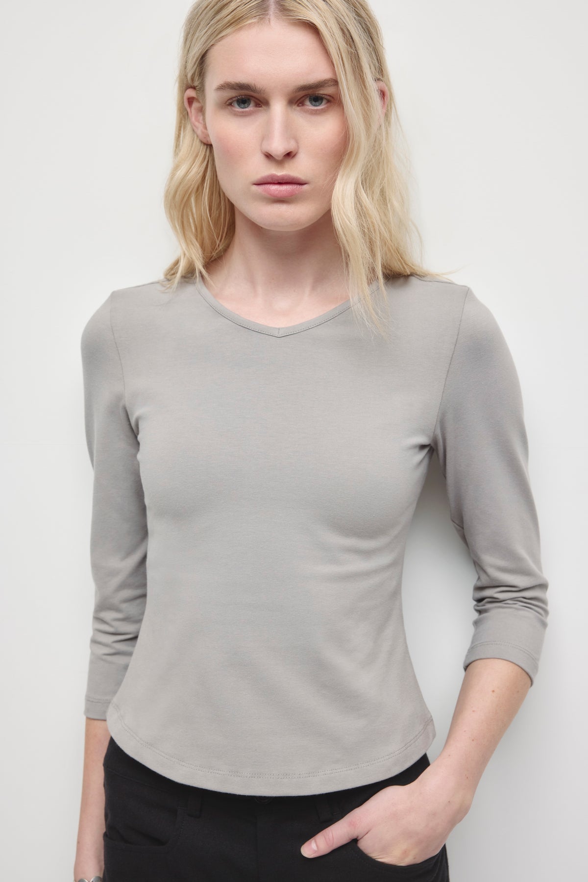 Layn manches 3/4 pour femme en gypsum