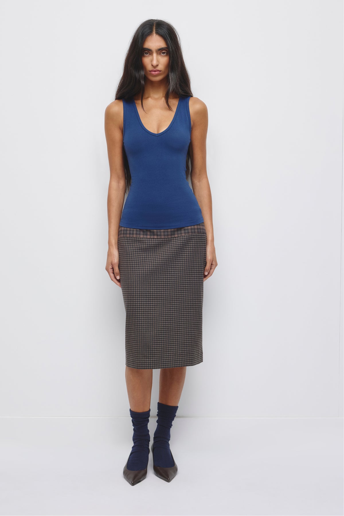 Women's Layn V-Neck Tank in Pacific Blue