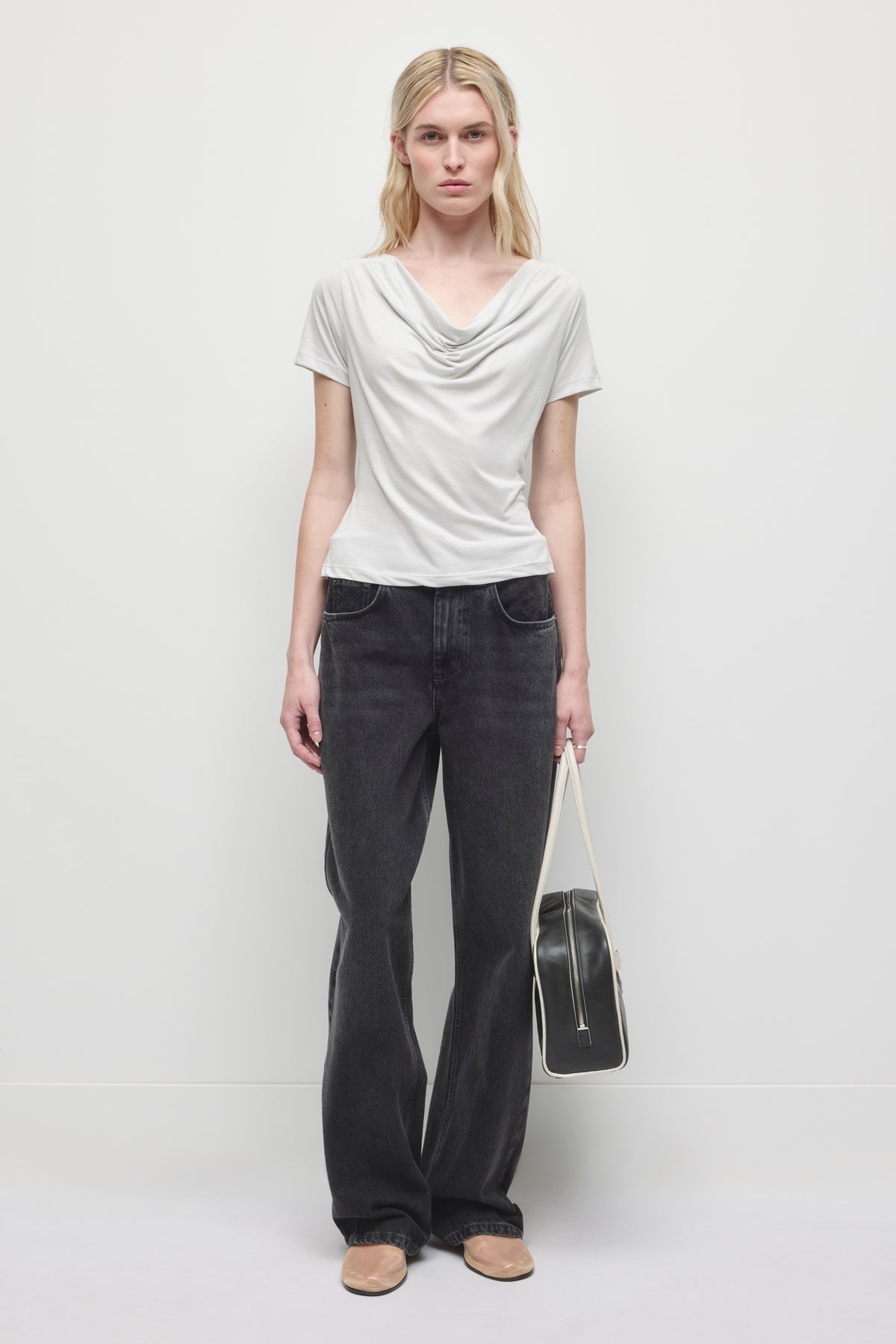 Women's Lina Cowl Neck Tee in Haze
