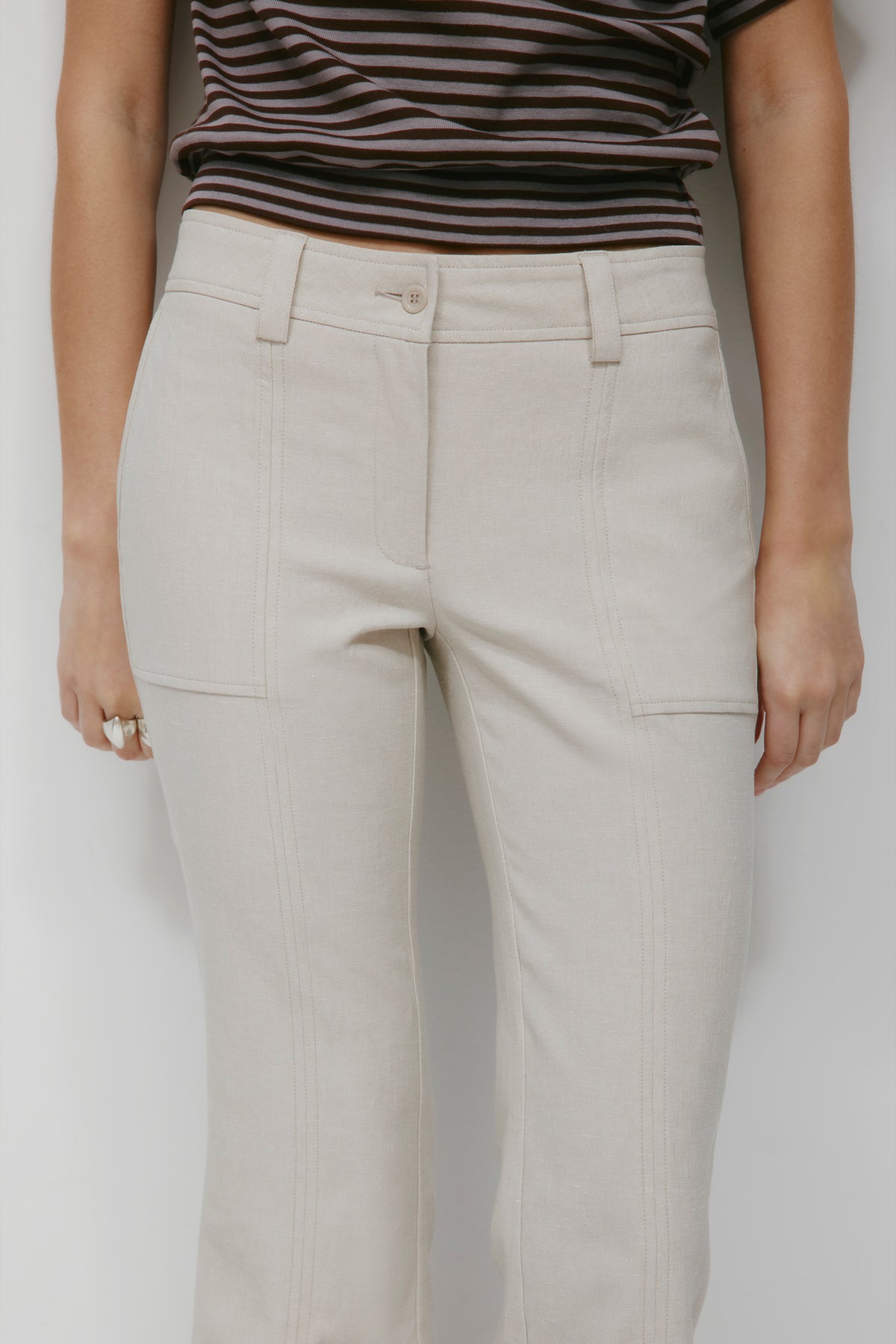 Capri en lin pour femme en dove