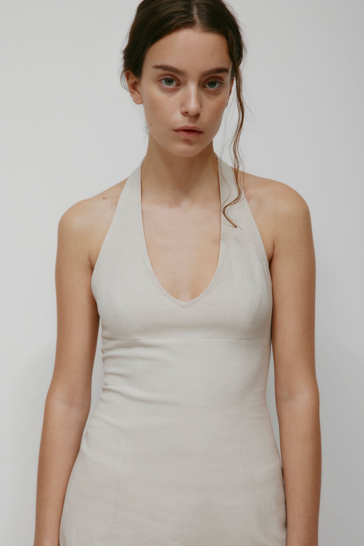 Robe Halter en Lin pour Femme