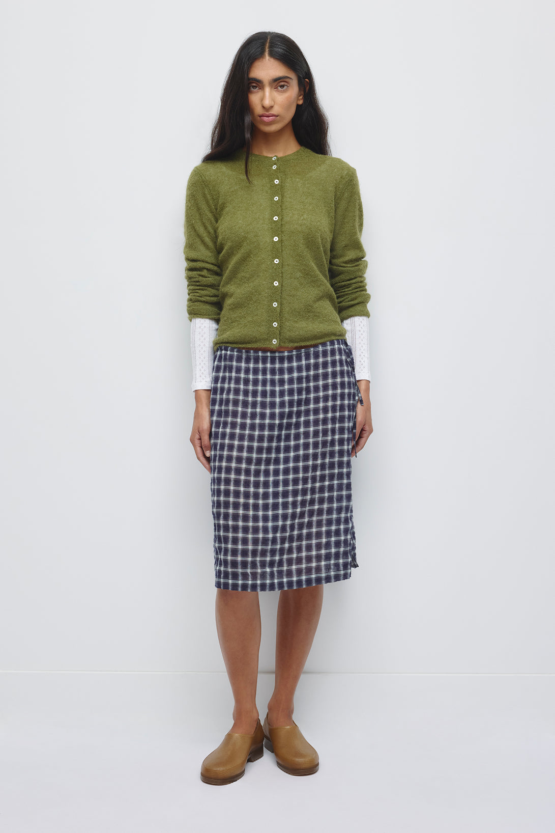 Women's Luma Check Skirt in Deep Ocean Check