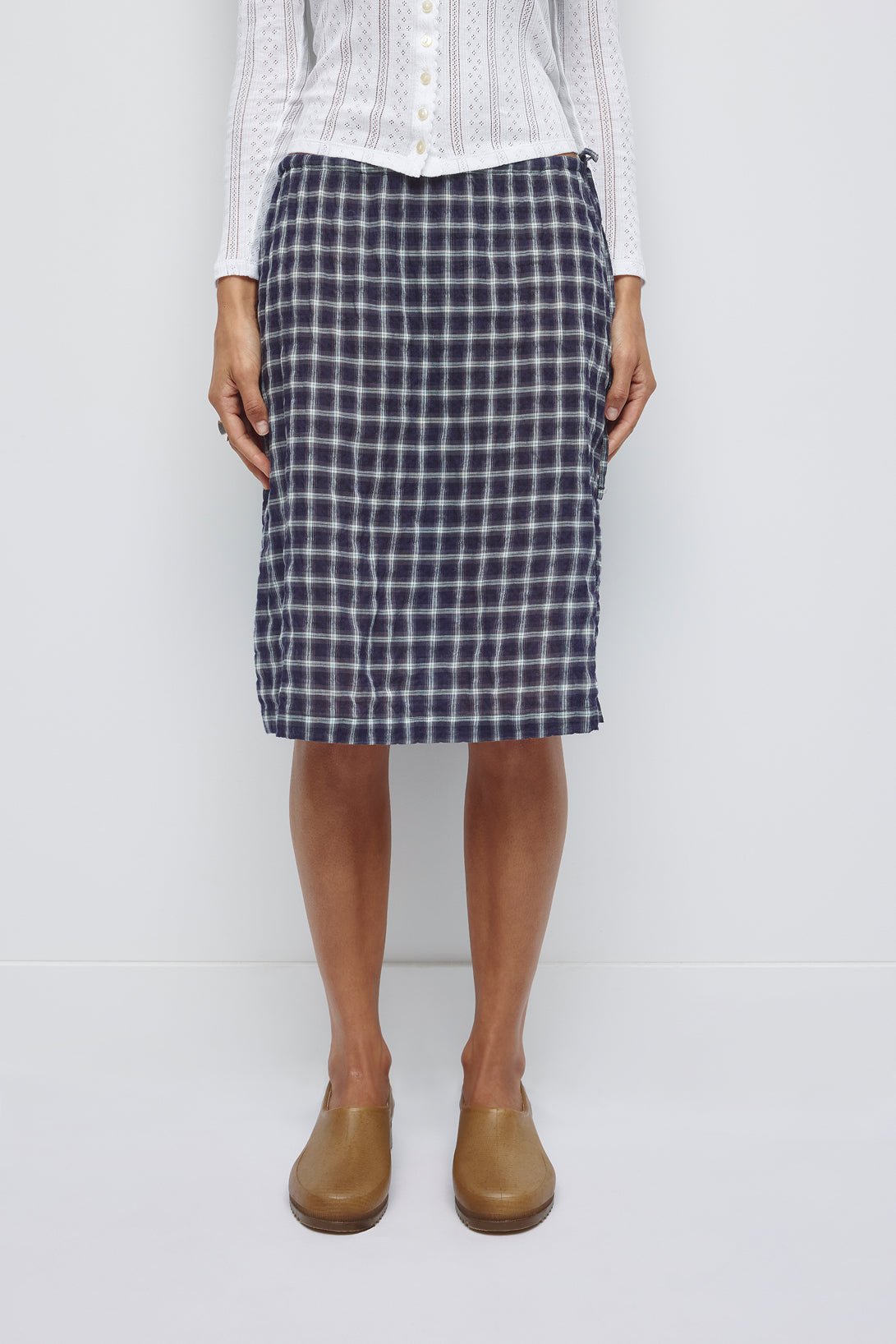 Women's Luma Check Skirt in Deep Ocean Check