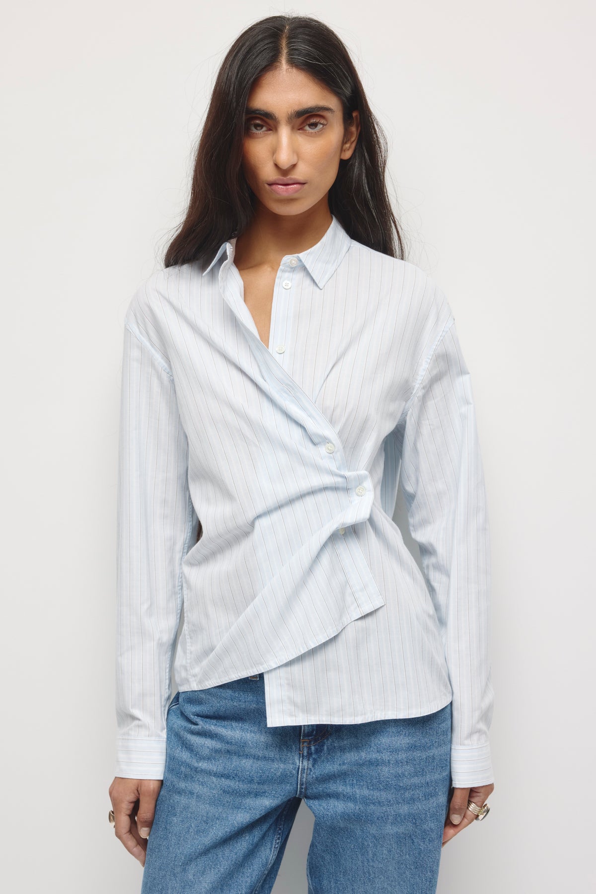 Women's Maraaya Shirt in Blue Aura Stripe