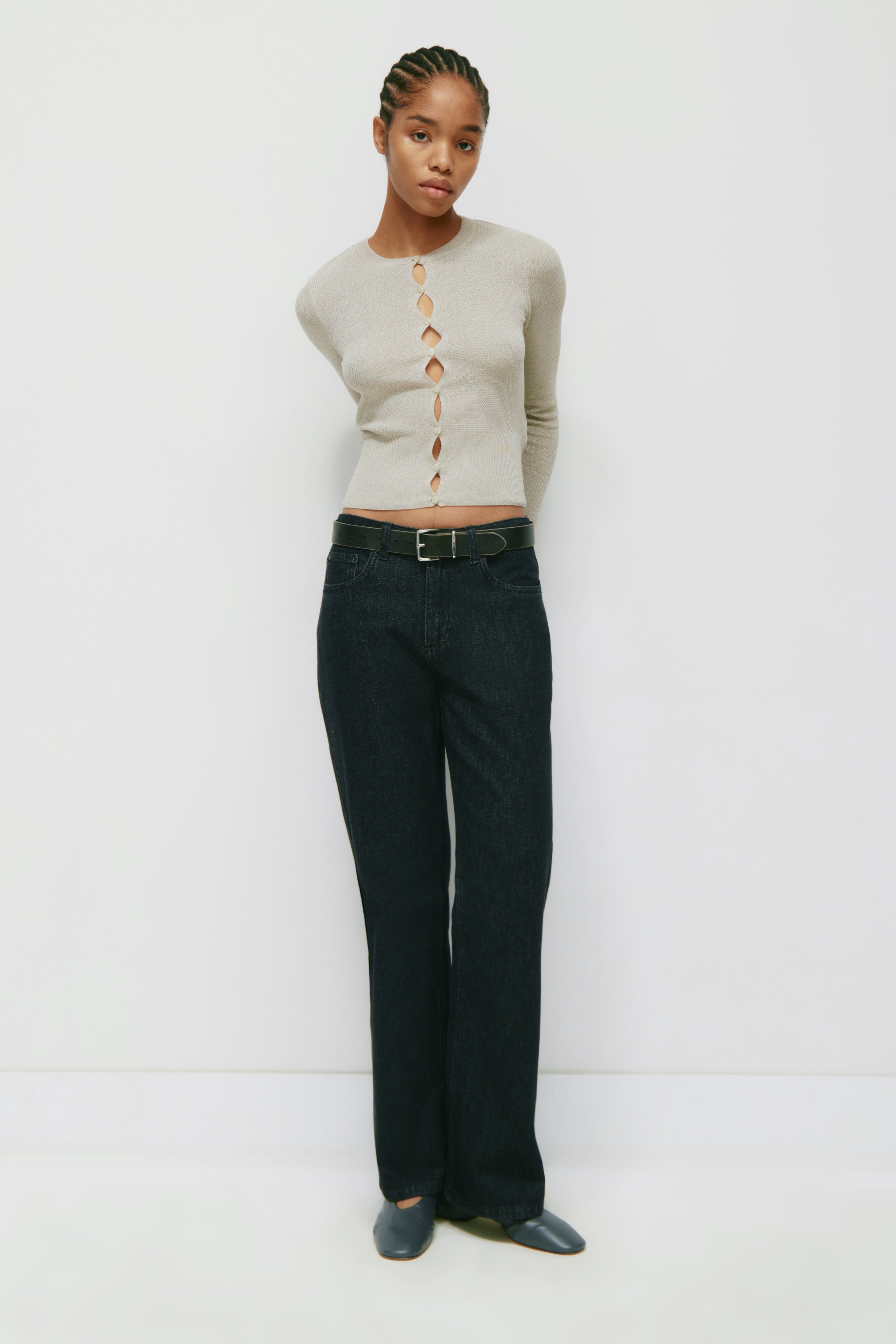 Jean Marfa pour femme en washed Black