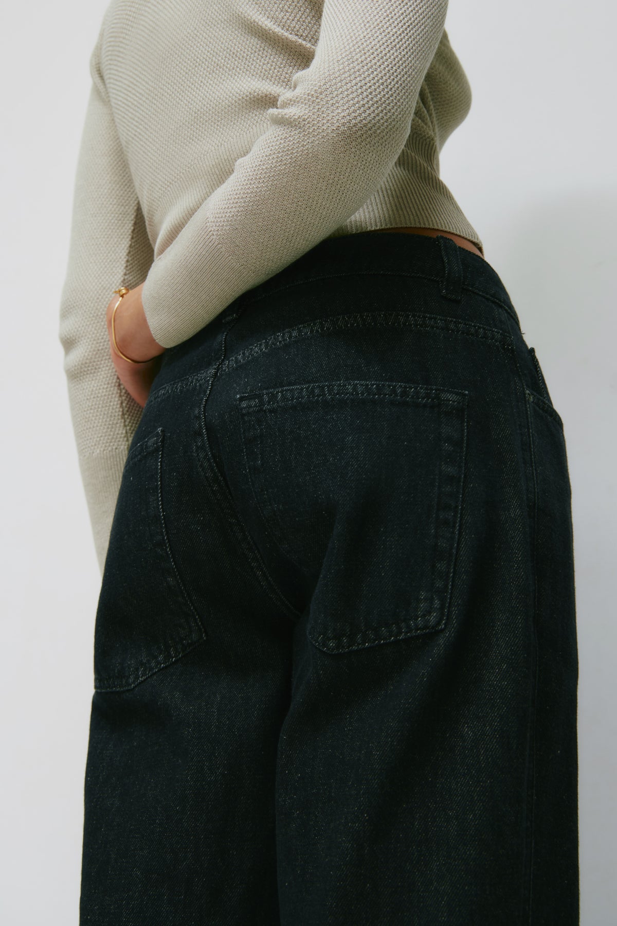 Jean Marfa pour femme en washed Black