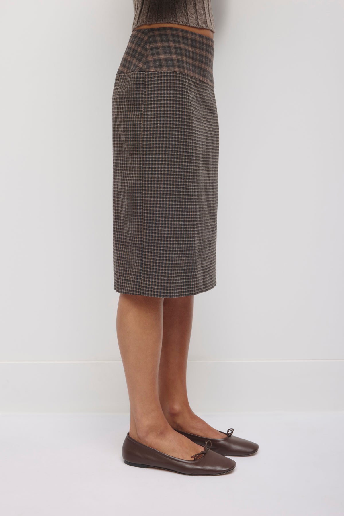 Jupe Patchwork Maryam Femme en carreaux anthracite/taupe