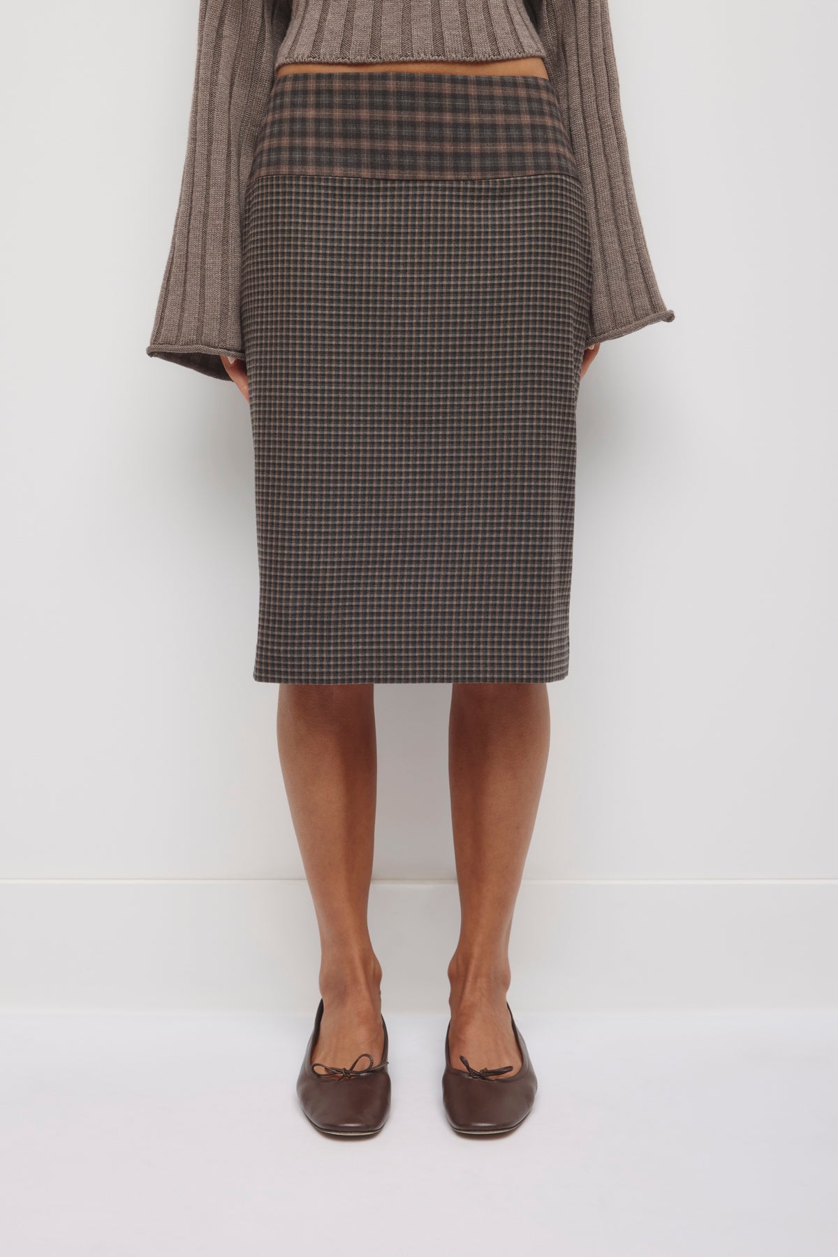 Jupe Patchwork Maryam Femme en carreaux anthracite/taupe