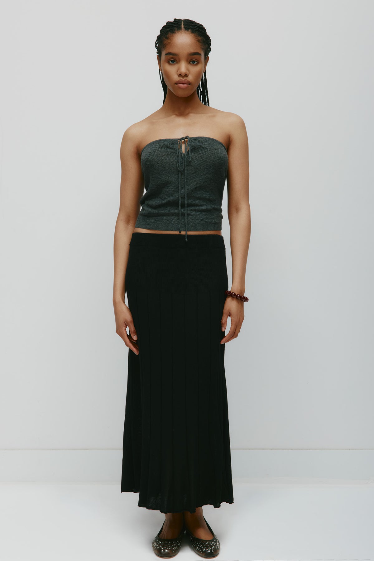 Model is 5’8” and is wearing a size S.
