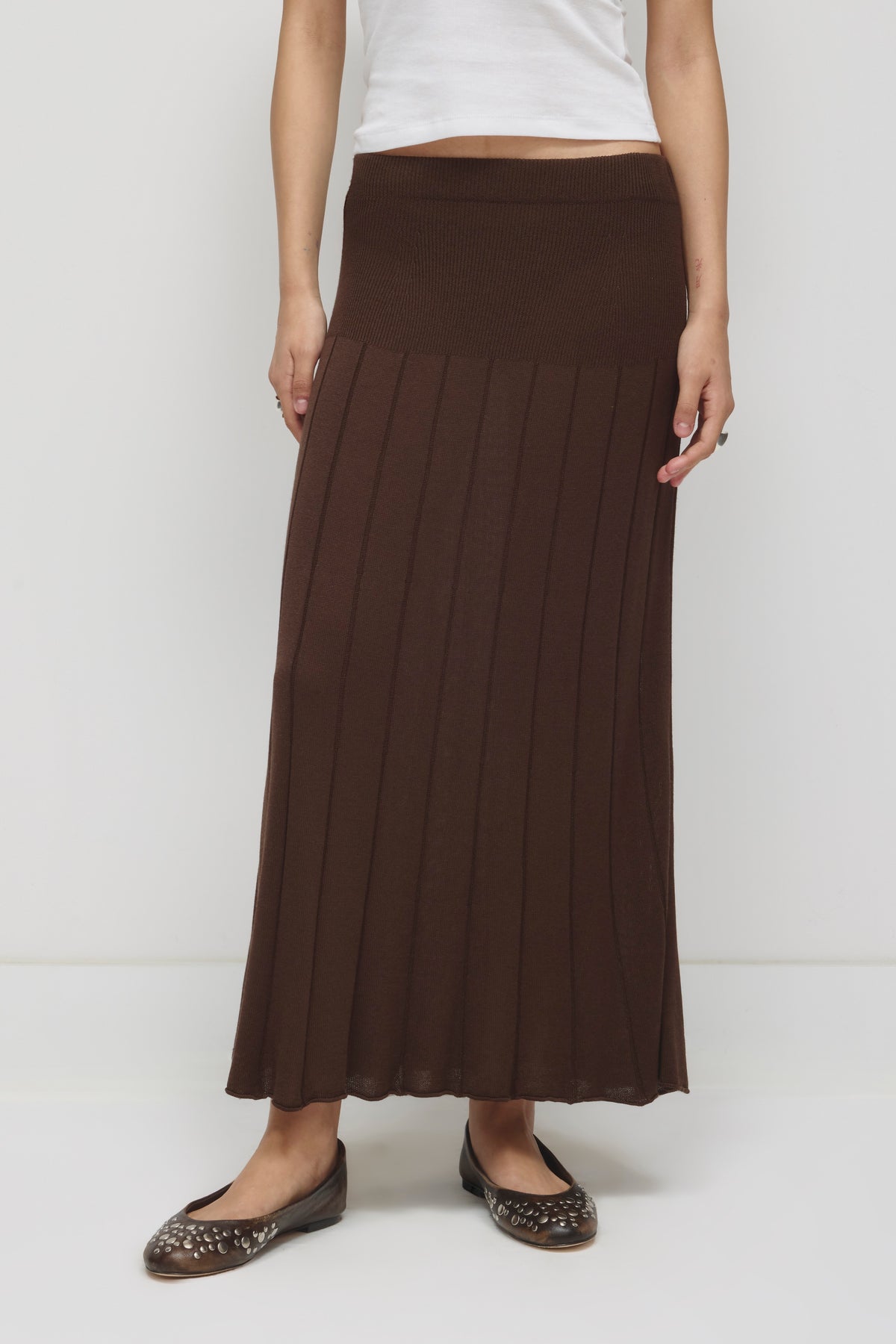 Women's Mesh Skirt in Brown