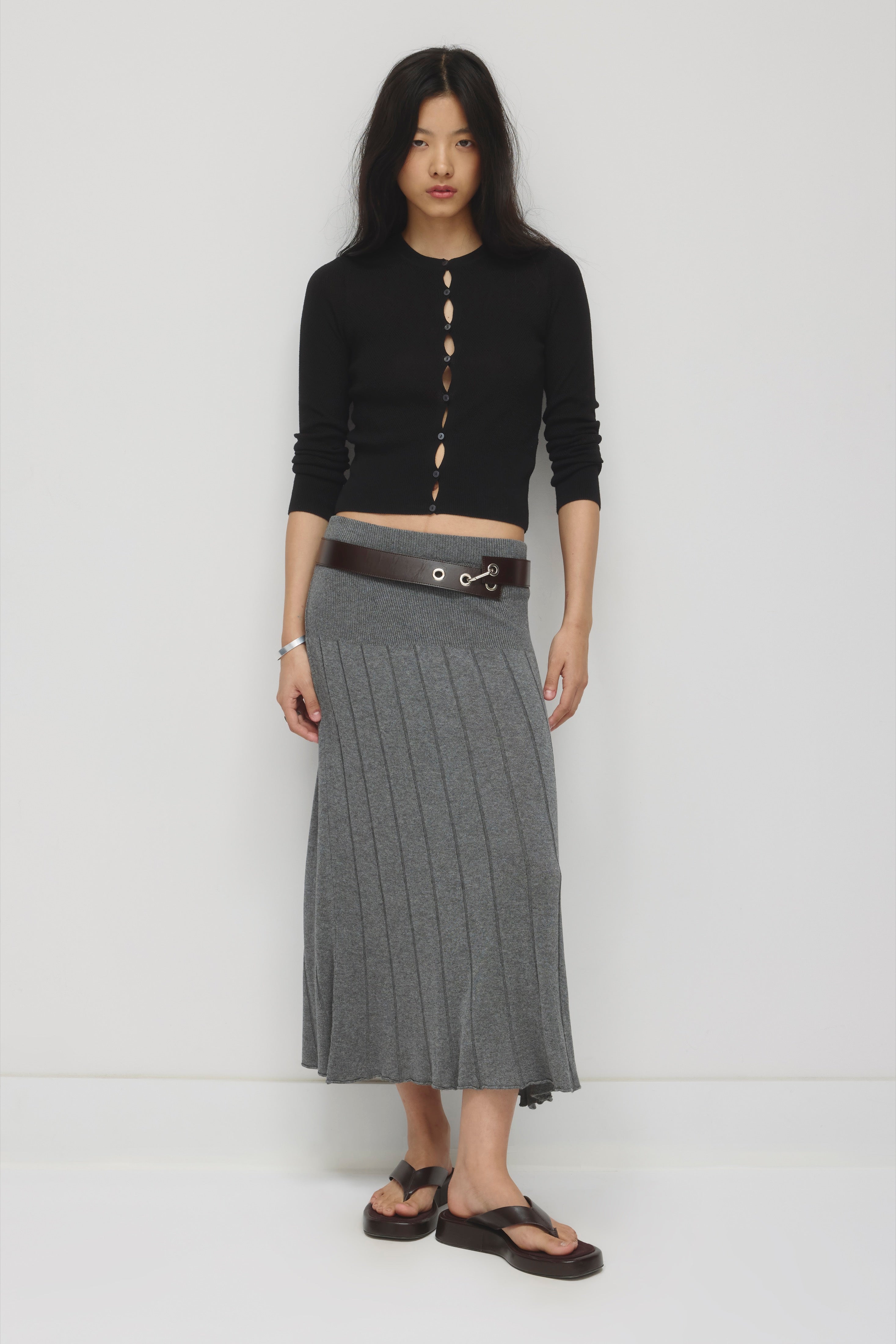 Women's Mesh Skirt in Charcoal