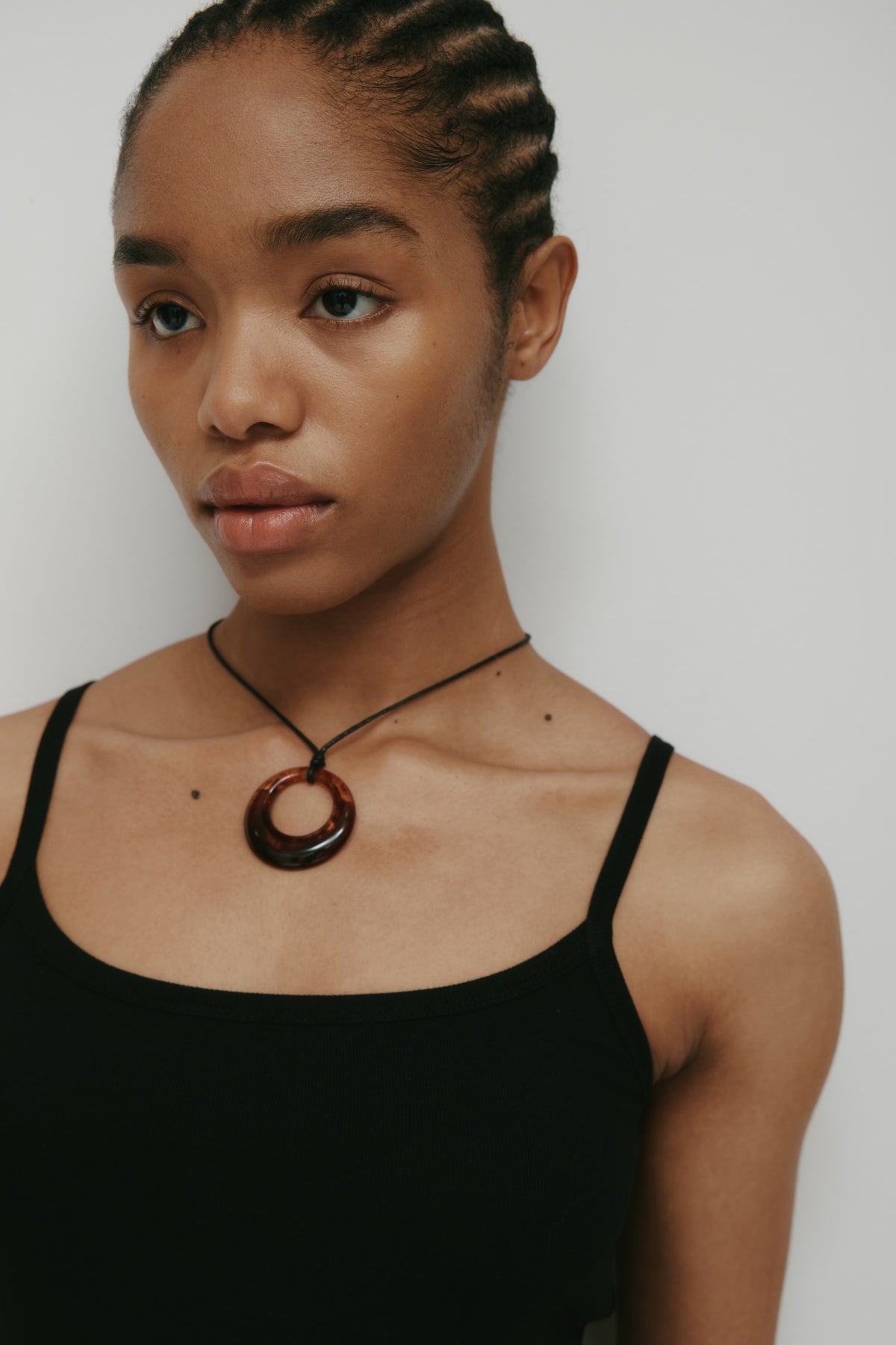 Débardeur micro-côtes pour femmes en noir