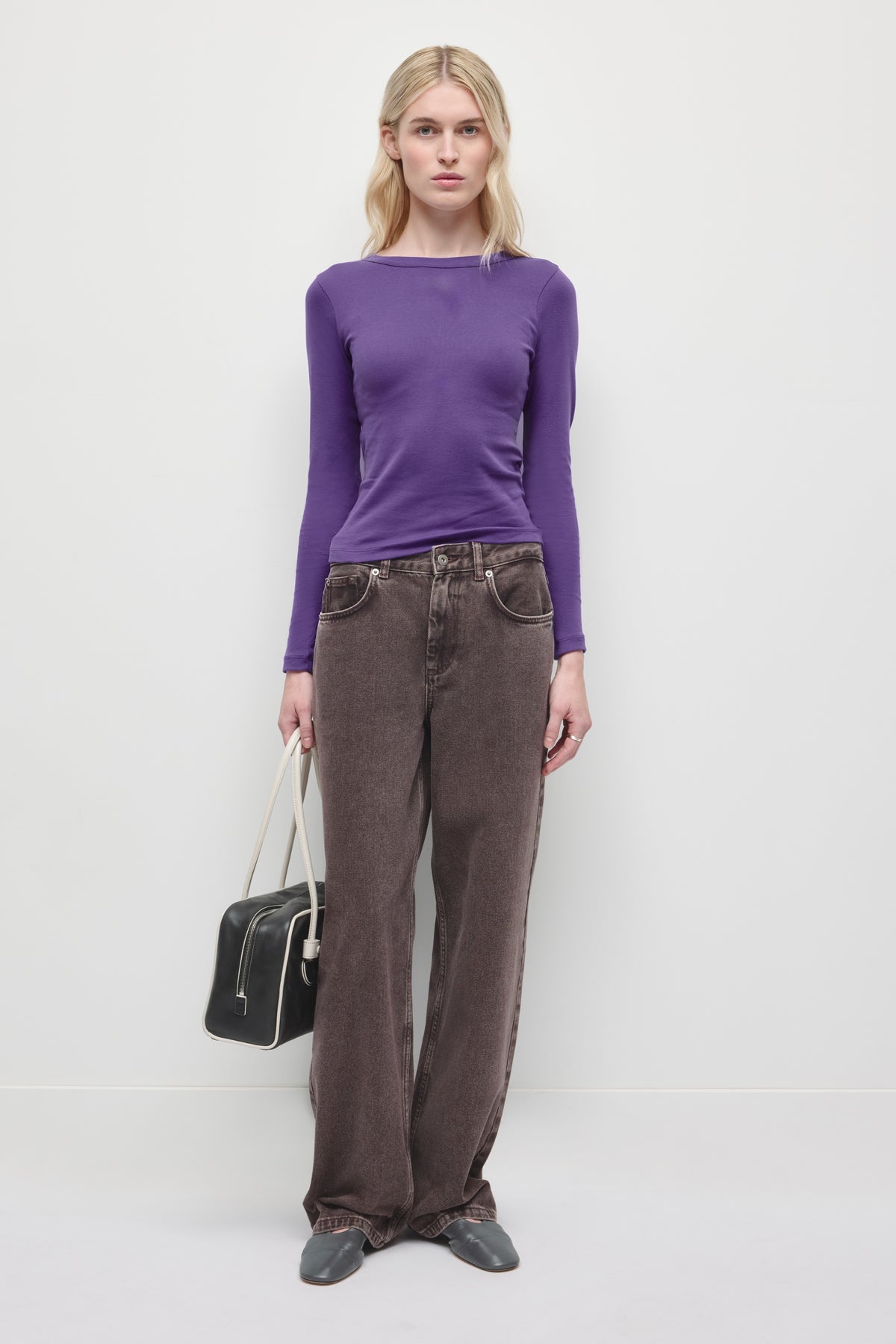 Women's Micro Rib Longsleeve in Violet