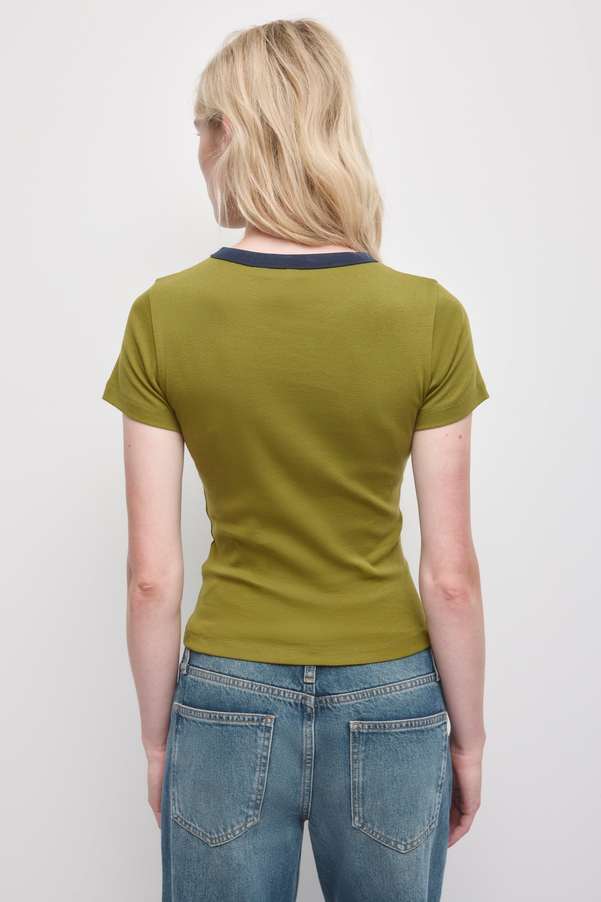 Women's Micro Rib Tee  in Cardamom/Deep Ocean